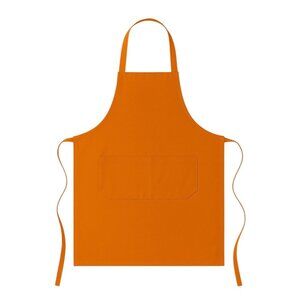 Orange Adjustable Apron with Pockets – Unisex Polyester Apron for Cooking, Craft